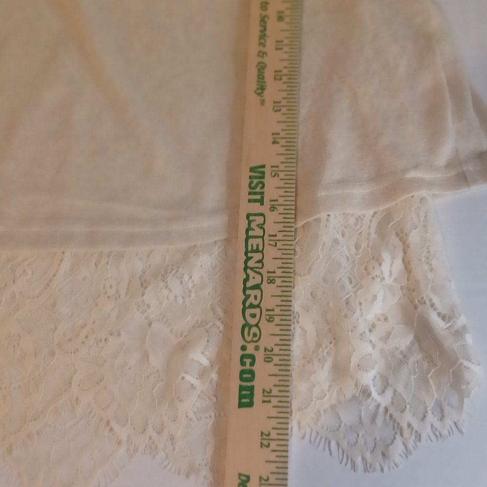 Chocolate USA Women's Small Off White Lace With Sweater Over Top,‎ Split Up Back - Picture 6 of 8